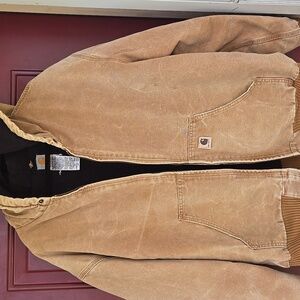 Carhartt Brown Hooded Vintage Work Jacket  4xl Fleece Lined